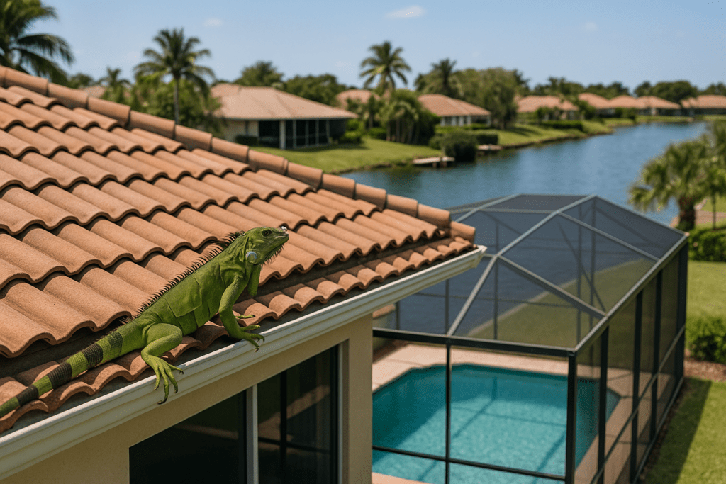 Iguana Removal from Roofs in Boynton Beach by SoFlo Iguana Pros