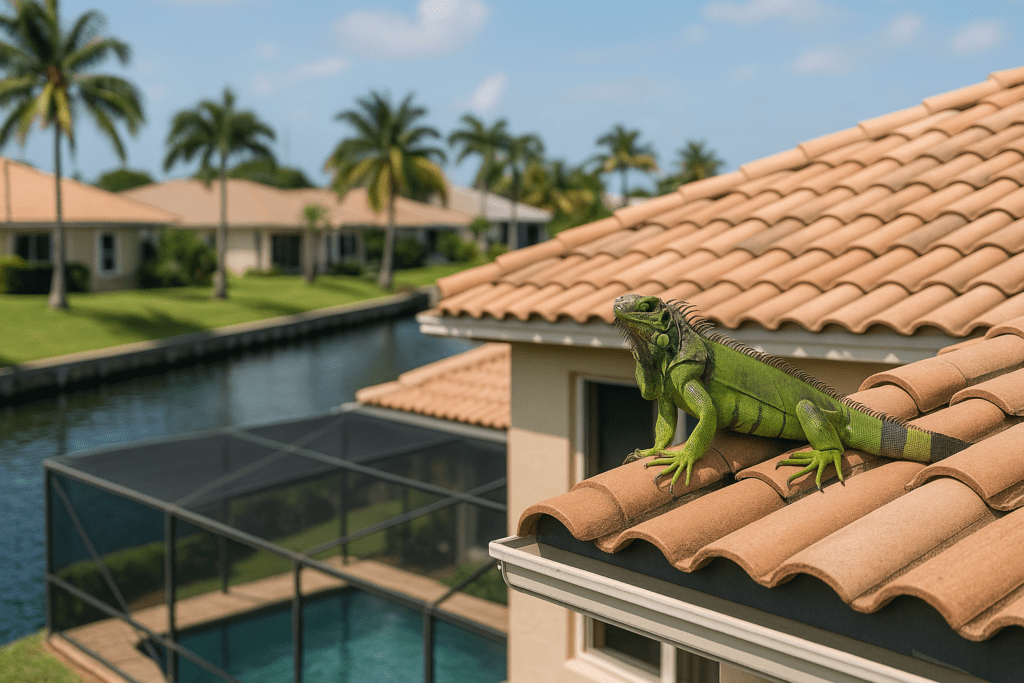 Iguana Removal from Roofs in Coral Springs by SoFlo Iguana Pros