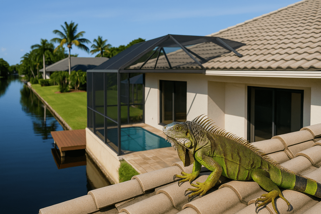 Iguana Removal from Roofs in Coral Springs by SoFlo Iguana Pros