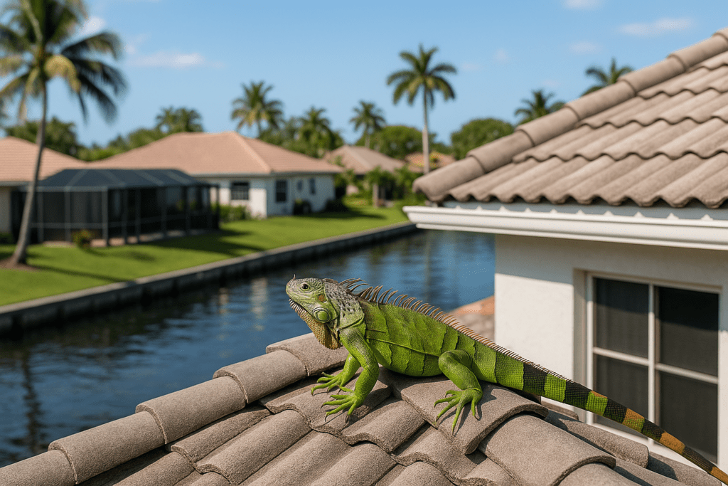 Iguana Removal from Roofs in Coral Springs by SoFlo Iguana Pros