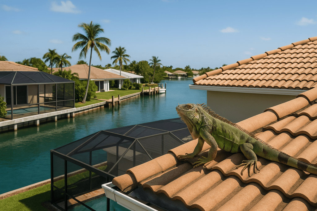 Iguana Removal from Roofs in Deerfield Beach by SoFlo Iguana Pros