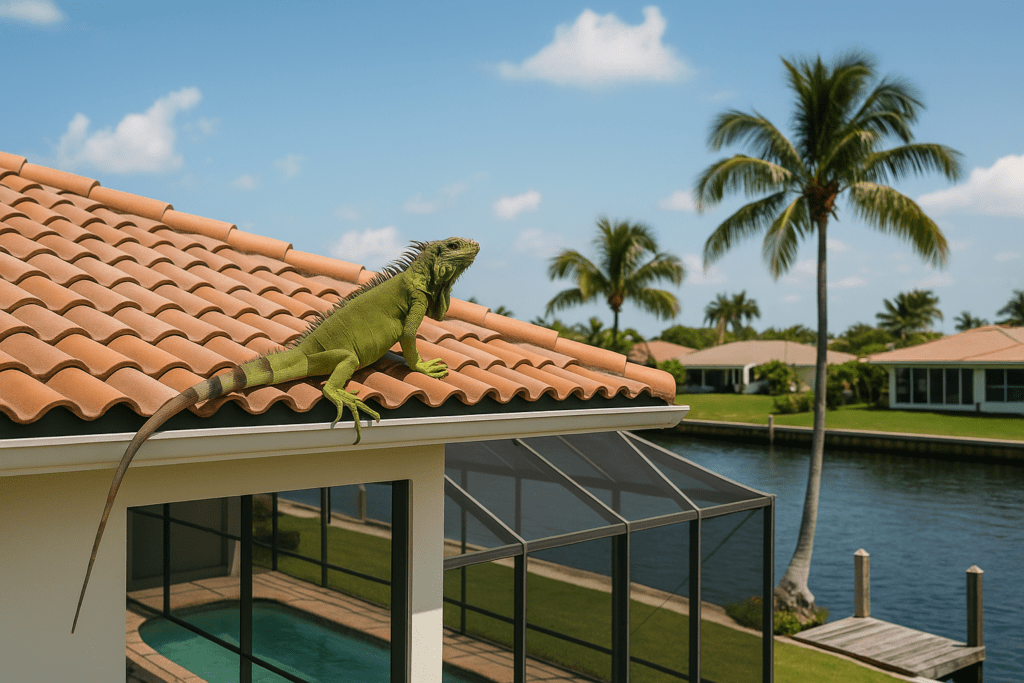 Iguana Removal from Roofs in Deerfield Beach by SoFlo Iguana Pros
