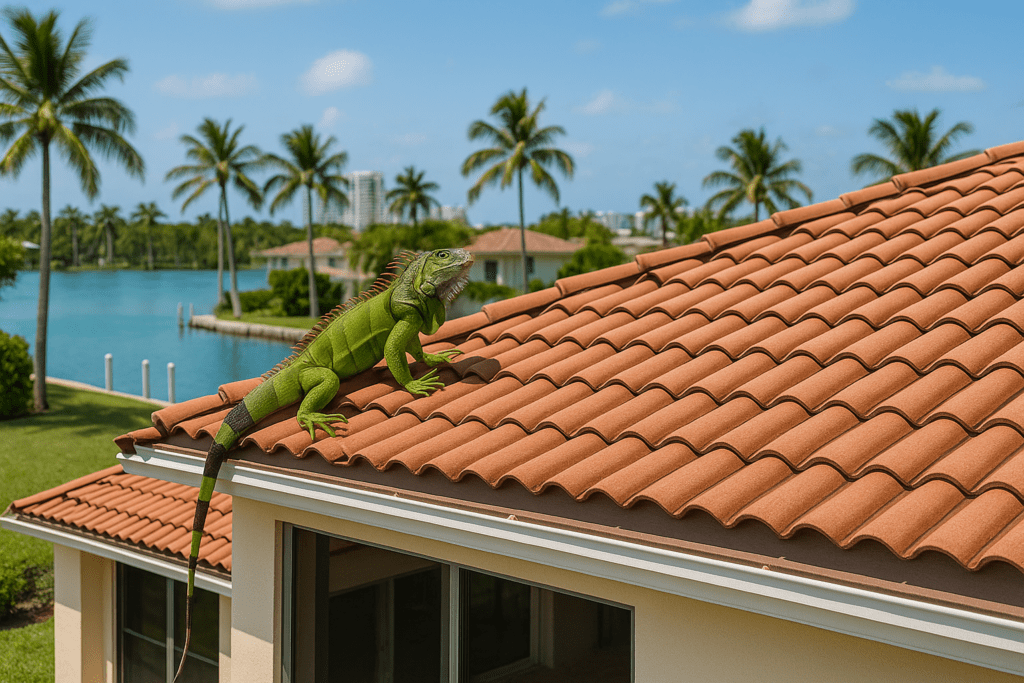Iguana Removal from Roofs in Hollywood by SoFlo Iguana Pros