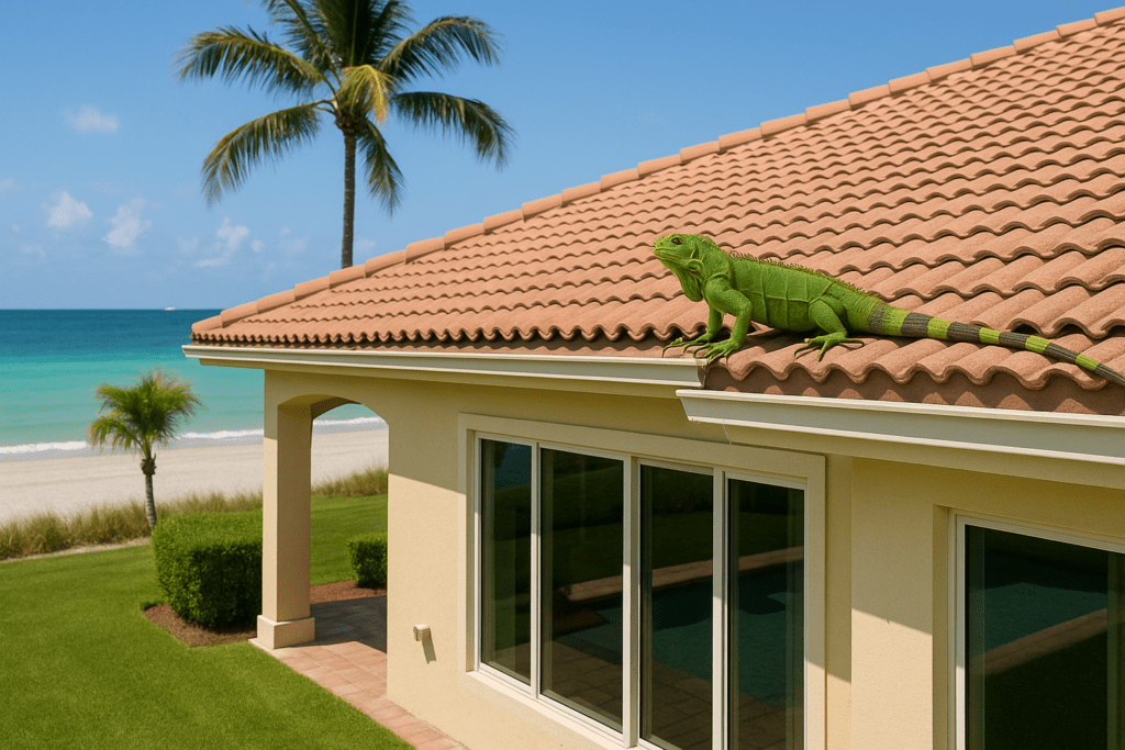 Iguana Removal from Roofs in Hollywood by SoFlo Iguana Pros