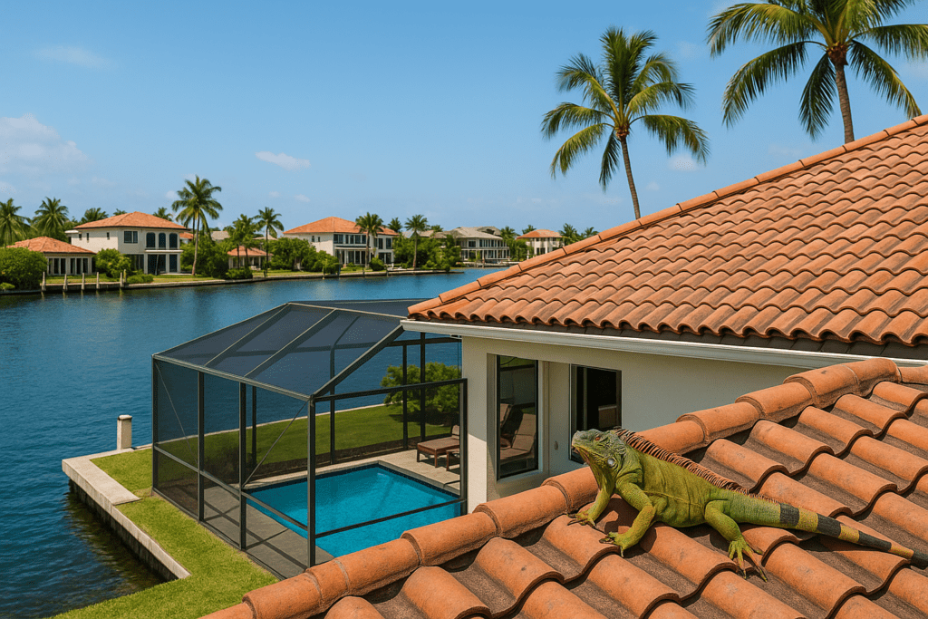 Iguana Removal from Roofs in Hollywood by SoFlo Iguana Pros
