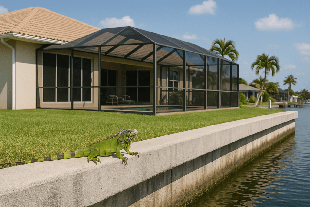 Iguana Seawall Protection by SoFlo Iguana Pros