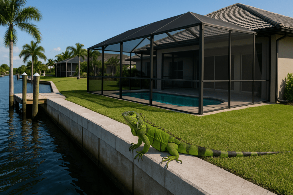 Iguana Seawall Protection by SoFlo Iguana Pros