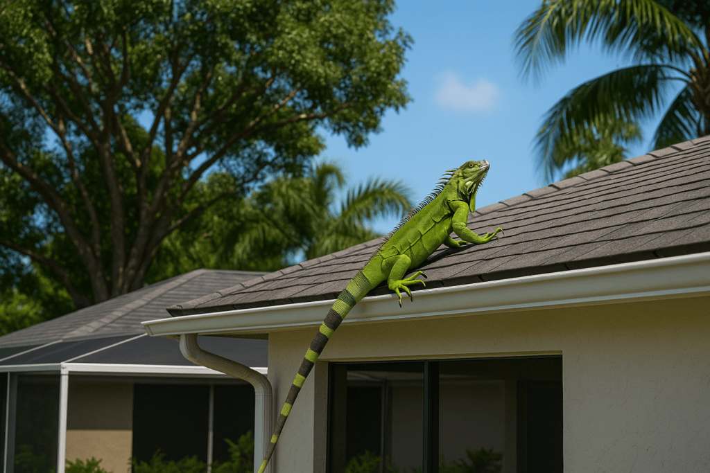 Iguanas Climbing on My Roof by SoFlo Iguana Pros